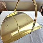 Brass Fireplace Log Holder Wood Kindling Towels Blankets Magazines 19"X13.5. Fixed Price $45.00.