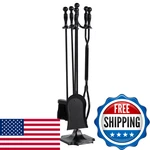 Nalone 5 Pieces Fireplace Tools Set Upgraded Tong Heavy Duty Wrought Iron. Fixed Price $101.52.