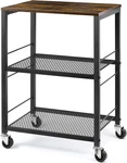 Liantral 3 Tier Rolling Cart, Brown Kitchen Carts On Wheels Medium,. Fixed Price $51.46.