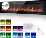 60 Inch Electric Fireplace Wall Recessed And Mounted With Adjustable Flame. Fixed Price $314.55.