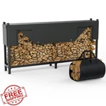 Walmann Heavy-duty 8 Ft Firewood Rack With Waterproof Cover And Carr.... Fixed Price $164.09.