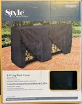Style Selections 8 Ft Log Rack Outdoor Firewood Cover Front Access Panels Black. Fixed Price $37.31.