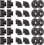 1/2" Pipe Fitting, 30 Pack Gray Floor Flange/elbow/tee Combo For Industrial Vint. Fixed Price $31.97.