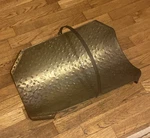 Vintage Hammered Bent Brass Fireplace Log Firewood Holder / Carrier. Fixed Price $65.00.