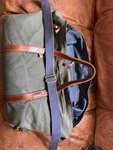 Hudson Sutler Duffle Bag Green Canvas/brown Leather. Fixed Price $145.00.