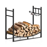 Goplus Firewood Rack Outdoor, 33 Metal Holder With Removable Kin. Fixed Price $47.05.