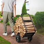 Firewood Log Cart Mover Hauler 250 Lbs Capacity On Pu Wheels Dolly. Fixed Price $53.99.