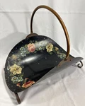 Antique Hand Painted Multi-flower Tole Firewood Log Holder Carrier Metal. Fixed Price $159.99.