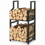 Firewood Rack Indoor Outdoor - 31.5" Vertical Log Holder With Kindling Storag.... Fixed Price $72.63.