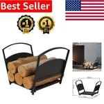 Elegant Free-standing Firewood Rack Durable Iron Holder For Indoor/outdoor Use. Fixed Price $121.50.