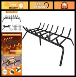 30" Heavy Duty Cast Iron Fireplace Grate & Log Holder - Firewood Rack For Indoor. Fixed Price $91.99.