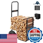 Vevor Firewood Cart, 250 Lbs Capacity, Black Heavy Duty Steel Dolly Hauler With. Fixed Price $98.84.