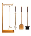 5-PIECE Modern Contemporary Indoor Outdoor Fireplace Antique Tool Set Gold. Fixed Price $58.93.